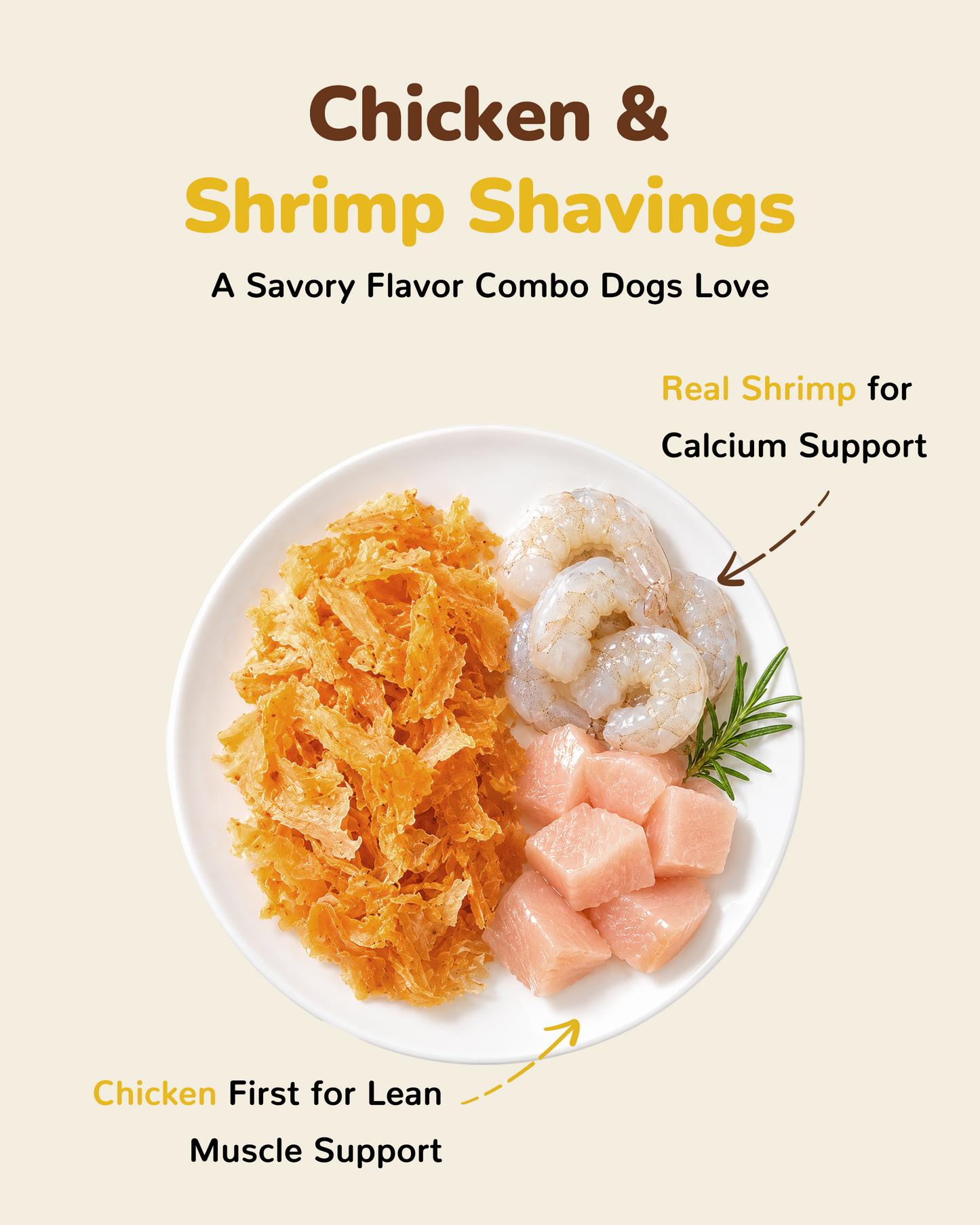 PAWUP Soft Dog Treats, Chicken & Shrimp Jerky Shavings, Easy to Chew Dog Food Topper & Meal Mixer for Small & Senior Dogs, Grain Free, Taurine Added, 6.6 oz