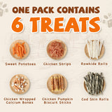 PAWUP Dog Treats Variety Package, Set of 6 Kinds of Treats, 21oz