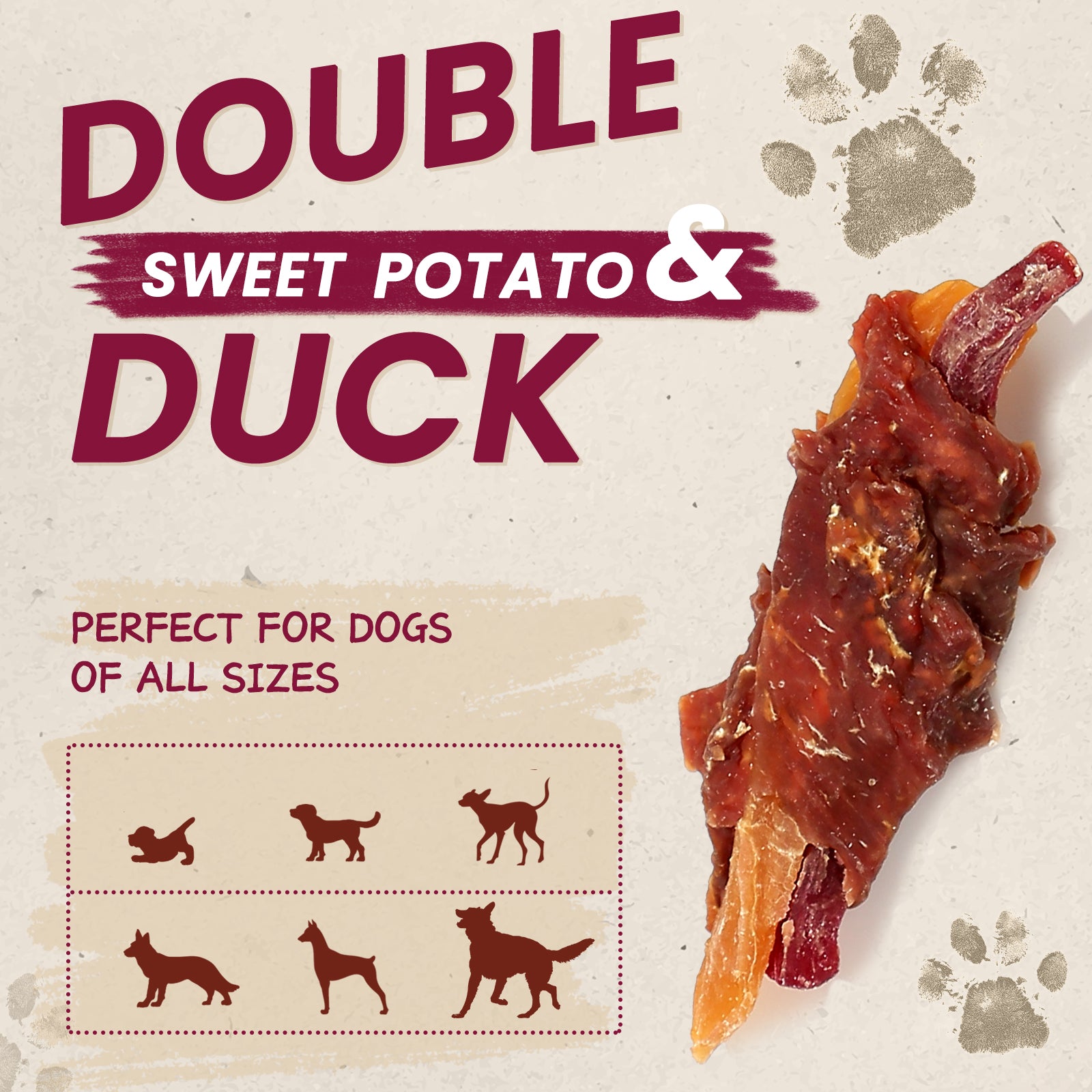 PAWUP Duck Wrapped 2 Sweet Potatoes Dog Treats, 12.5 oz