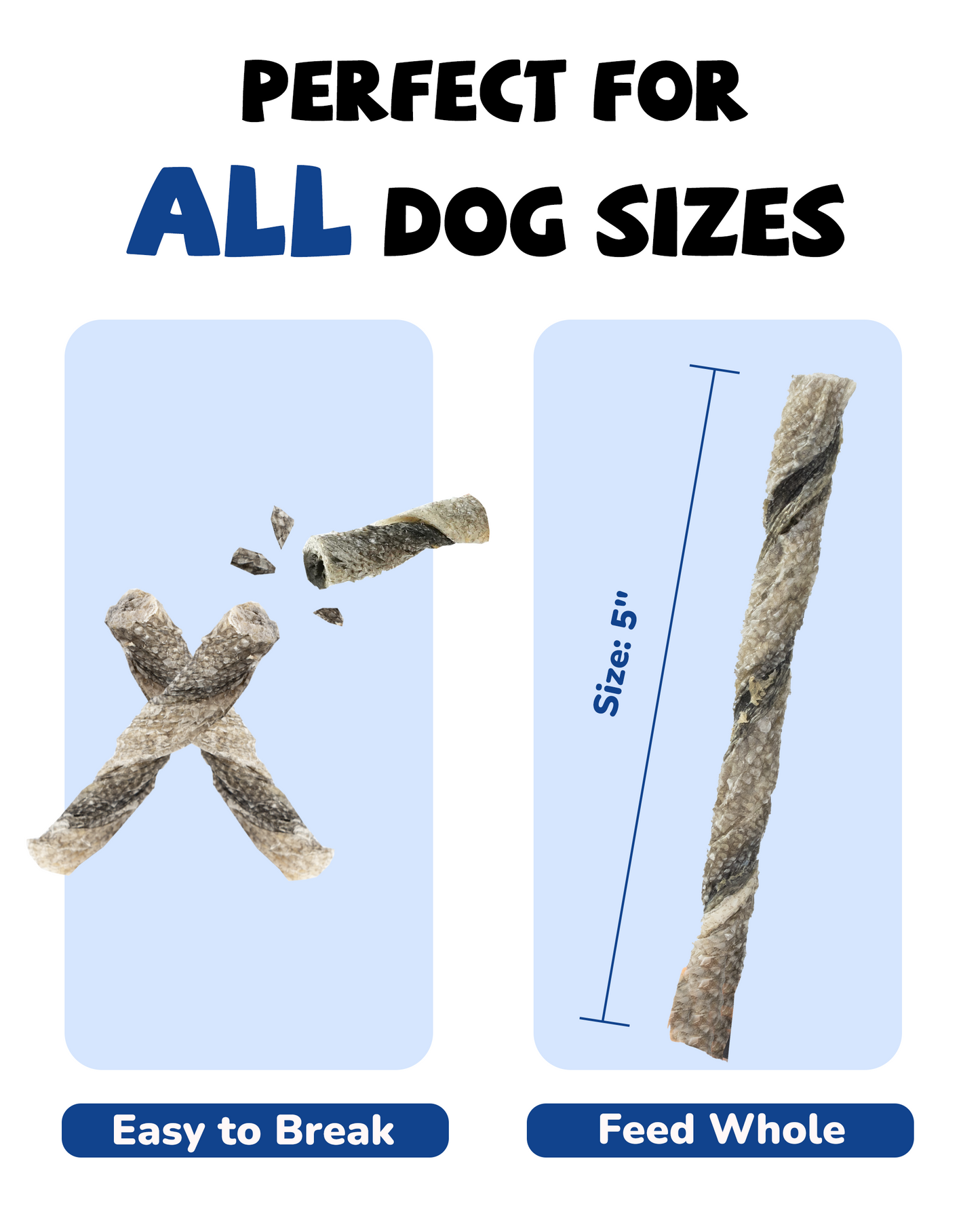 PAWUP Cod Skin Rolls Dog Treats Natural High Omega 3 Dog Snacks, Single Ingredient Cod Skin Chews for Small Dogs w/Taurine, 16 oz - Pawup