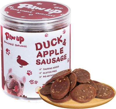 Dog Treats Duck Apple Sausage Bites, 1% Taurine Added, 12.5 oz, High Protein Low Fat Chewy Healthy Snacks for Small, Medium & Large Dogs