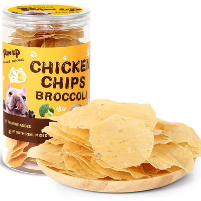 PAWUP Chicken Broccoli Chips for Dogs, 99% Chicken Dog Snacks, 4oz