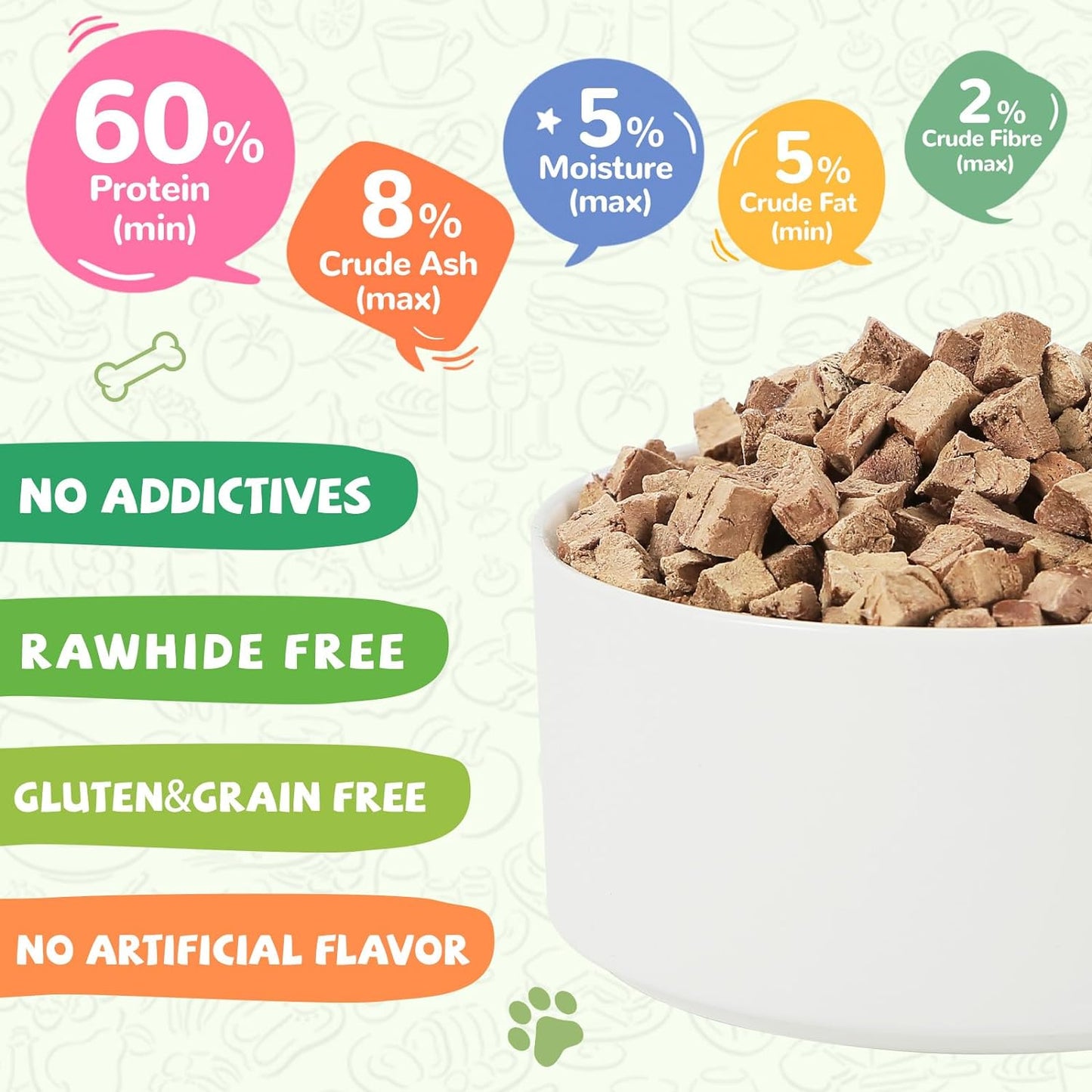 PAWUP Freeze Dried Chicken Liver Pet Treats, High Protein Freeze-Dried Pet Food for Dogs, Cats, Fresh Ingredient Snacks, 4.6oz, Rawhide Free&Grain Free