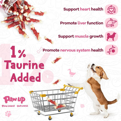 Dog Treats Calcium Bones with Duck Rawhide Free Dog Chews, Natural Dog Snacks for Samll Dog w/Taurine,12.5 oz