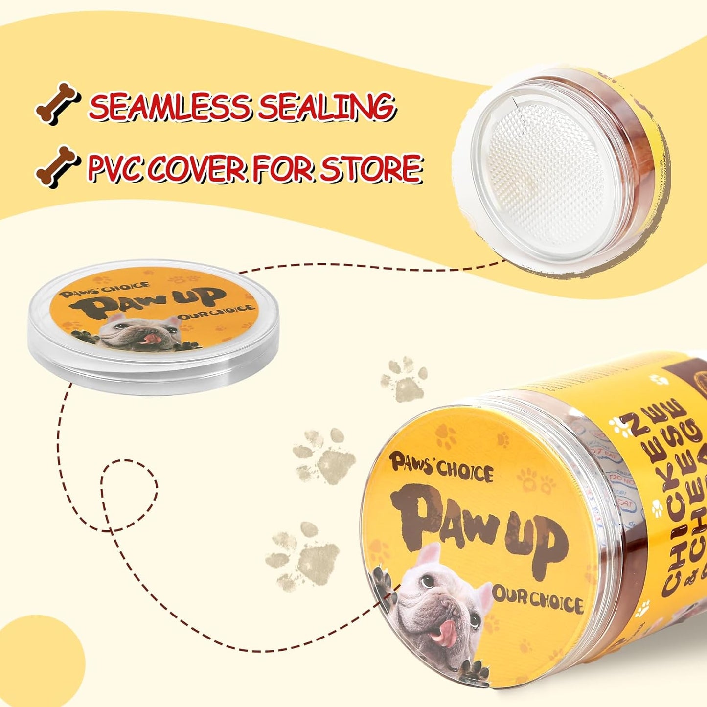 PAWUP Dog Treats Chicken Cheese Sausage for Dogs, Fresh Chicken, 12.5oz/355g, 1% Taurine Addded, Rawhide Free, Traning&Rewards Dog Snacks