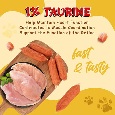 PAWUP Dog Treats Chicken Sausage for Dogs, Fresh Chicken, 12.5oz/355g, 1% Taurine Addded, Rawhide Free, Traning&Rewards Dog Snacks, Large Chicken Sausage