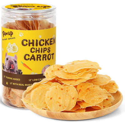 PAWUP Chicken Carrot Chips for Dogs, 99% Chicken Dog Snacks, 4oz