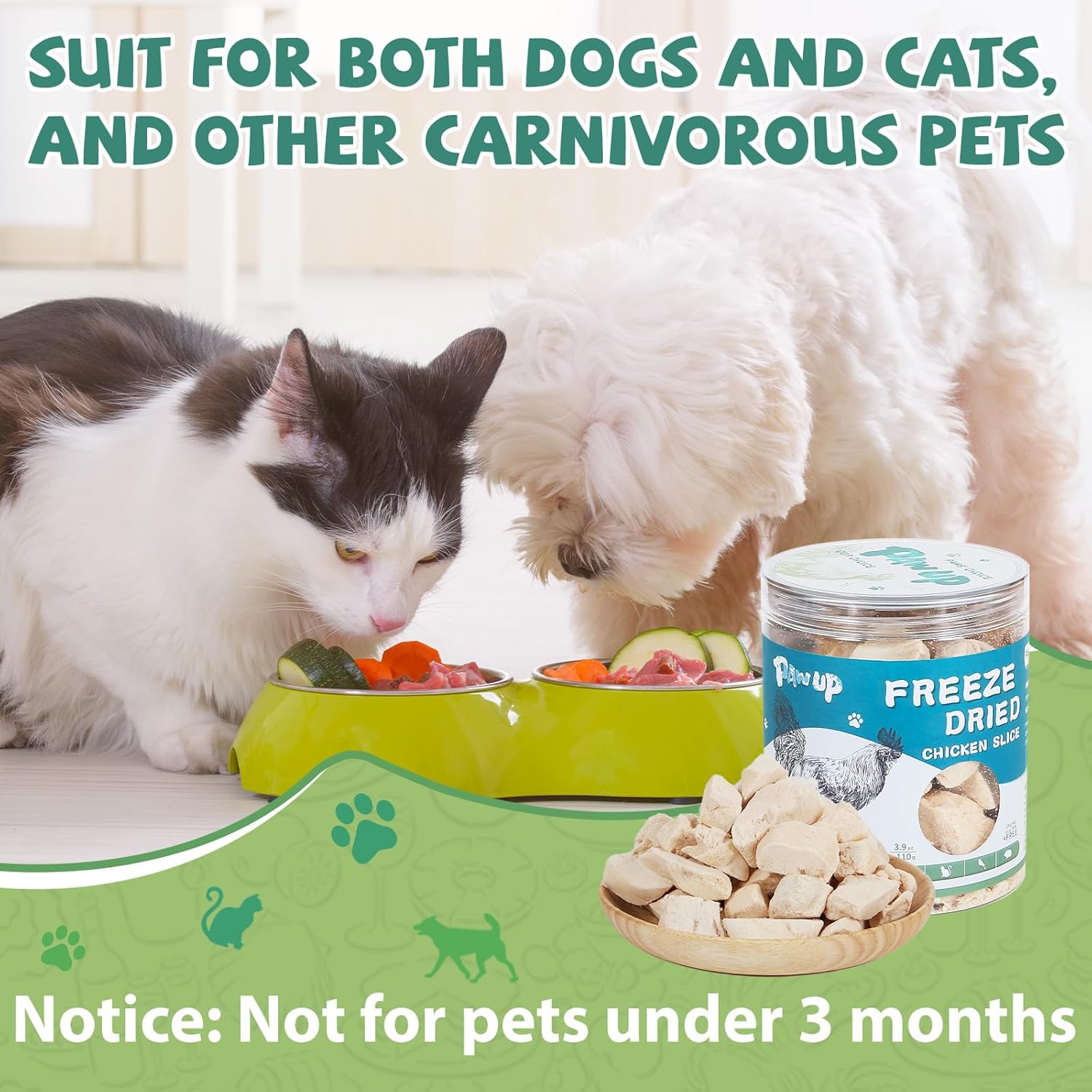 Freeze Dried Cat Treats, Raw Chicken Food for Dogs Cats, Single