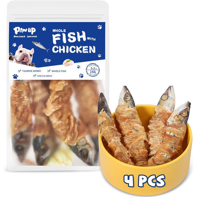 PAWUP Chicken Wrapped Whole Fish, 4Pcs per Pack, 5.3oz