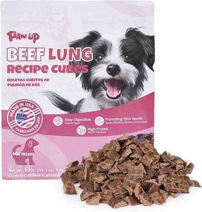 Beef Lung Dog Treats, Made in USA, High Protein, Low Fat Easily Digest Snacks for Dogs, Nutritious Chews for All Breeds and Sizes, 2.2 lb