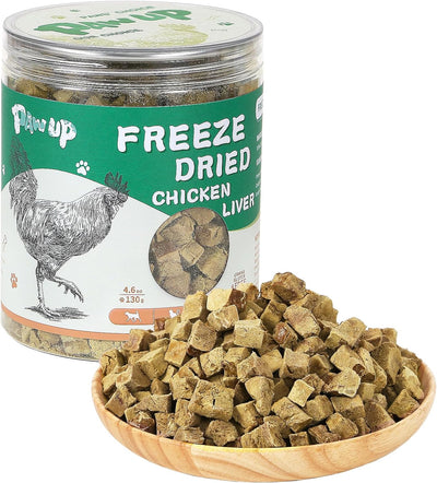 PAWUP Freeze Dried Chicken Liver Pet Treats, High Protein Freeze-Dried Pet Food for Dogs, Cats, Fresh Ingredient Snacks, 4.6oz, Rawhide Free&Grain Free