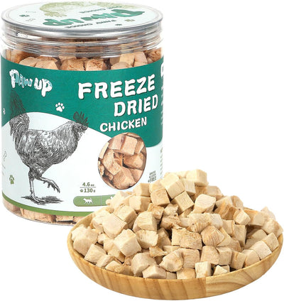 PAWUP Freeze Dried Chicken Pet Treats, High Protein Snacks for Dogs, Cats, Freeze-Dried Pet Food, Single Fresh Ingredient, 4.6oz, Rawhide Free