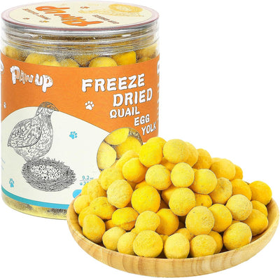 PAWUP Freeze Dried Quail Egg Yolk Pet Treats, Freeze-Dried Pet Food for Dogs, Cats, Pure Fresh Ingredient, 9.2oz, Rawhide Free, Gluten&Grain Free