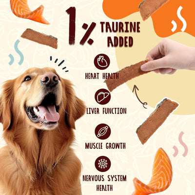 Salmon Strips Dog Treats High Protein Dog Snacks Smoked Flavor, Natural Omega 3-6, Low in Fat with Taurine,12.5oz