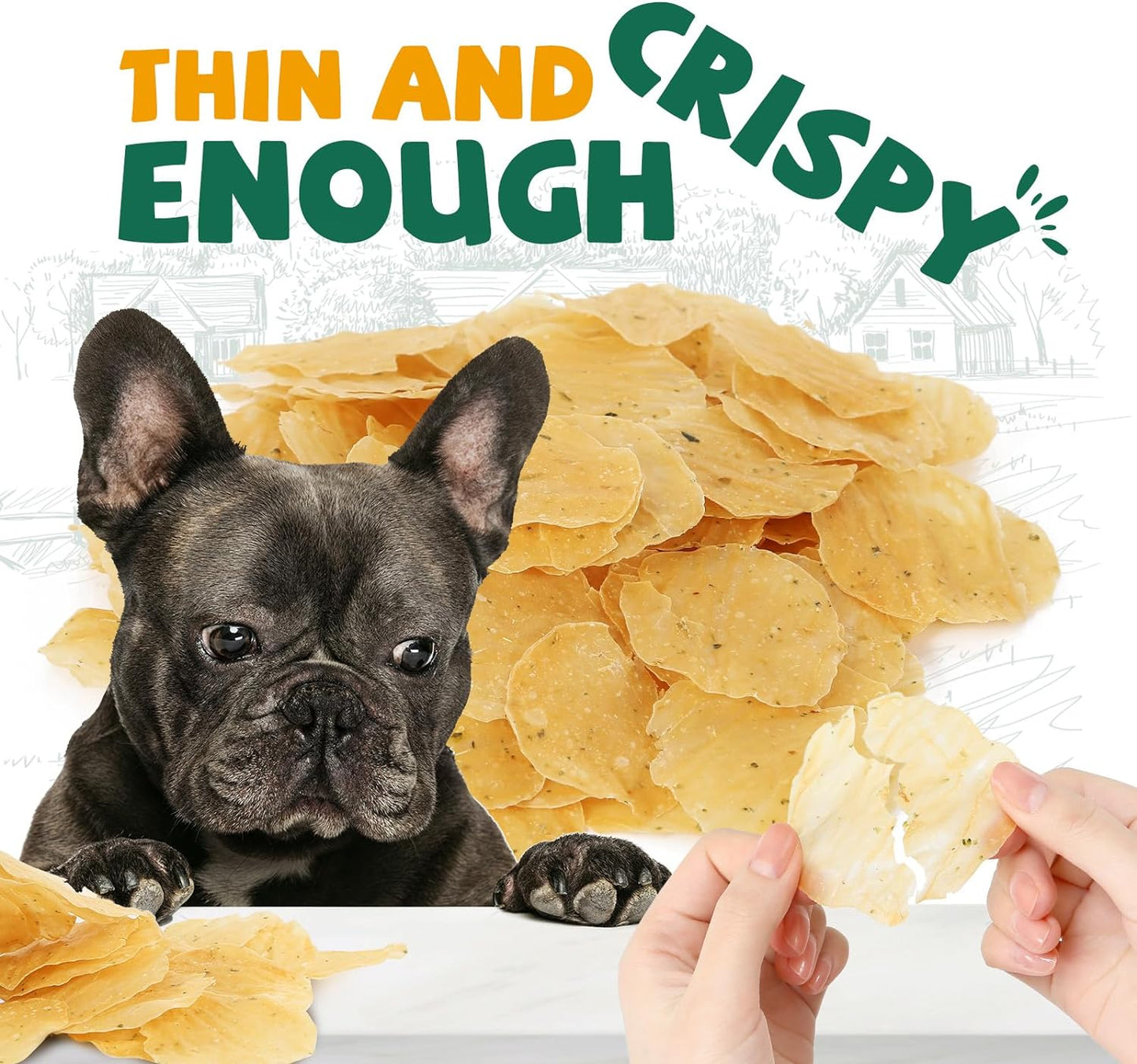 PAWUP Chicken Broccoli Chips for Dogs, 99% Chicken Dog Snacks, 4oz