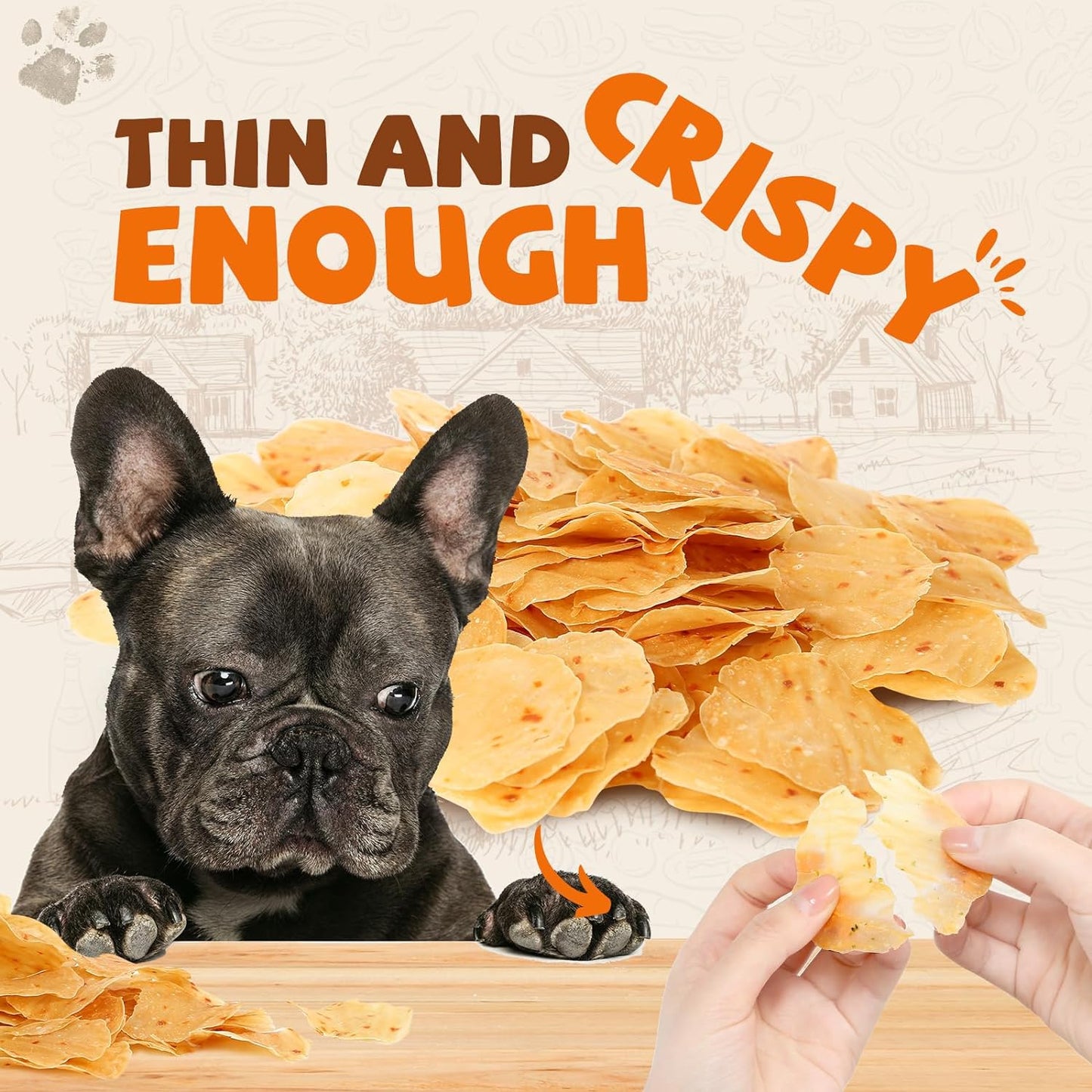 PAWUP Chicken Carrot Chips for Dogs, 99% Chicken Dog Snacks, 4oz