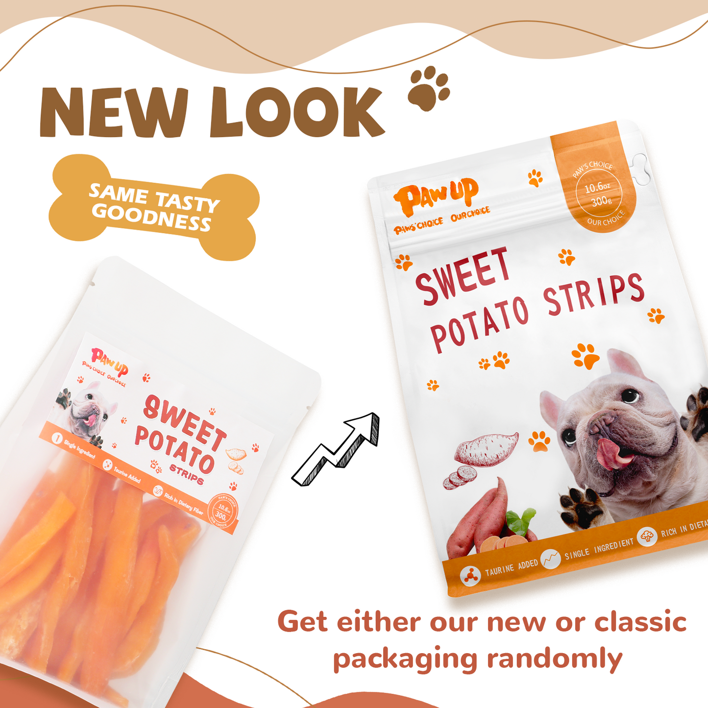 PAWUP Sweet Potato Dog Treats, Low Fat, Single Ingredient Natural Chews for Dogs, 10.4oz