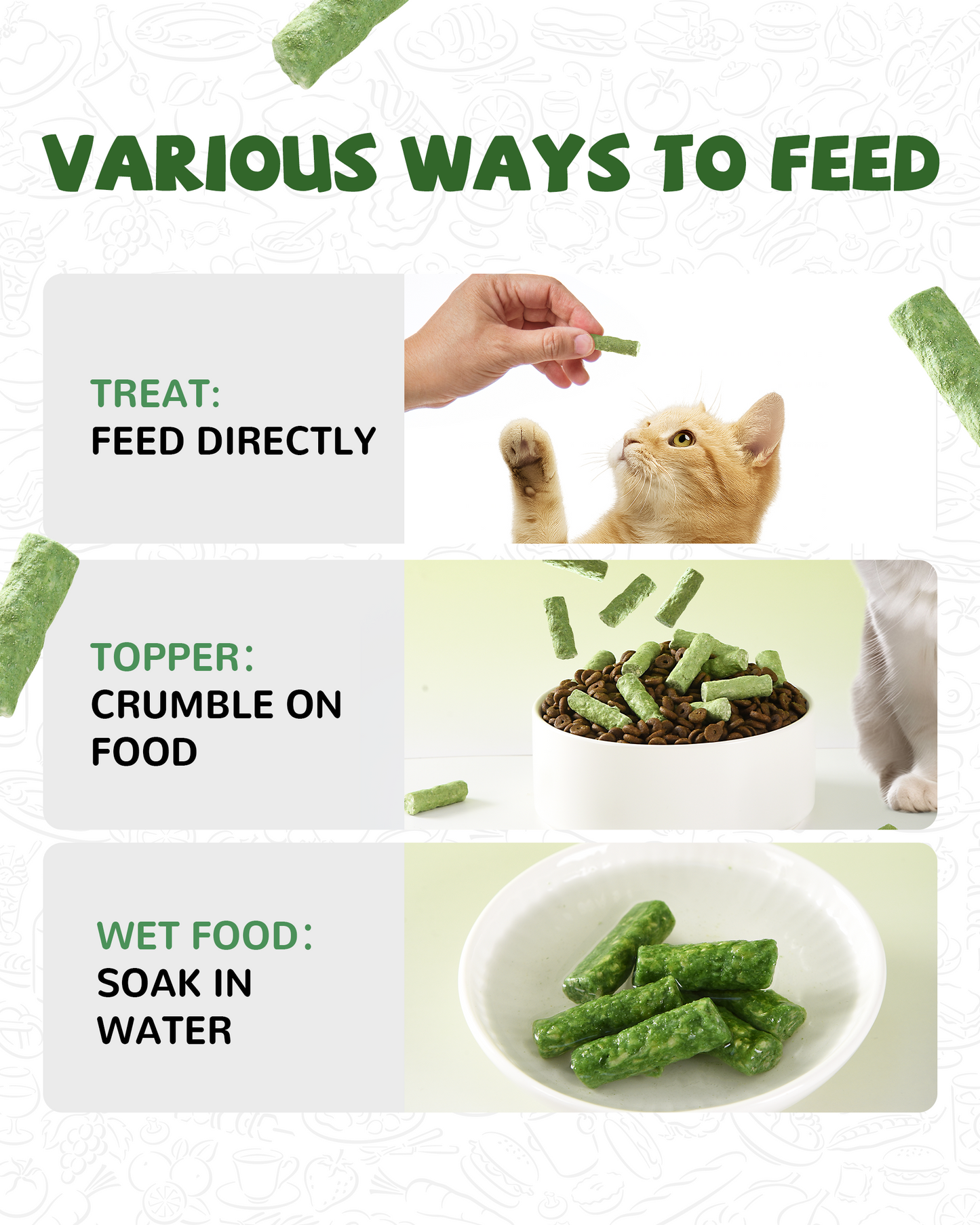 Freeze Dried Chicken Cat Treats, Cat Grass Added,Hairball Care & Digestive Support, 3.8oz - Pawup