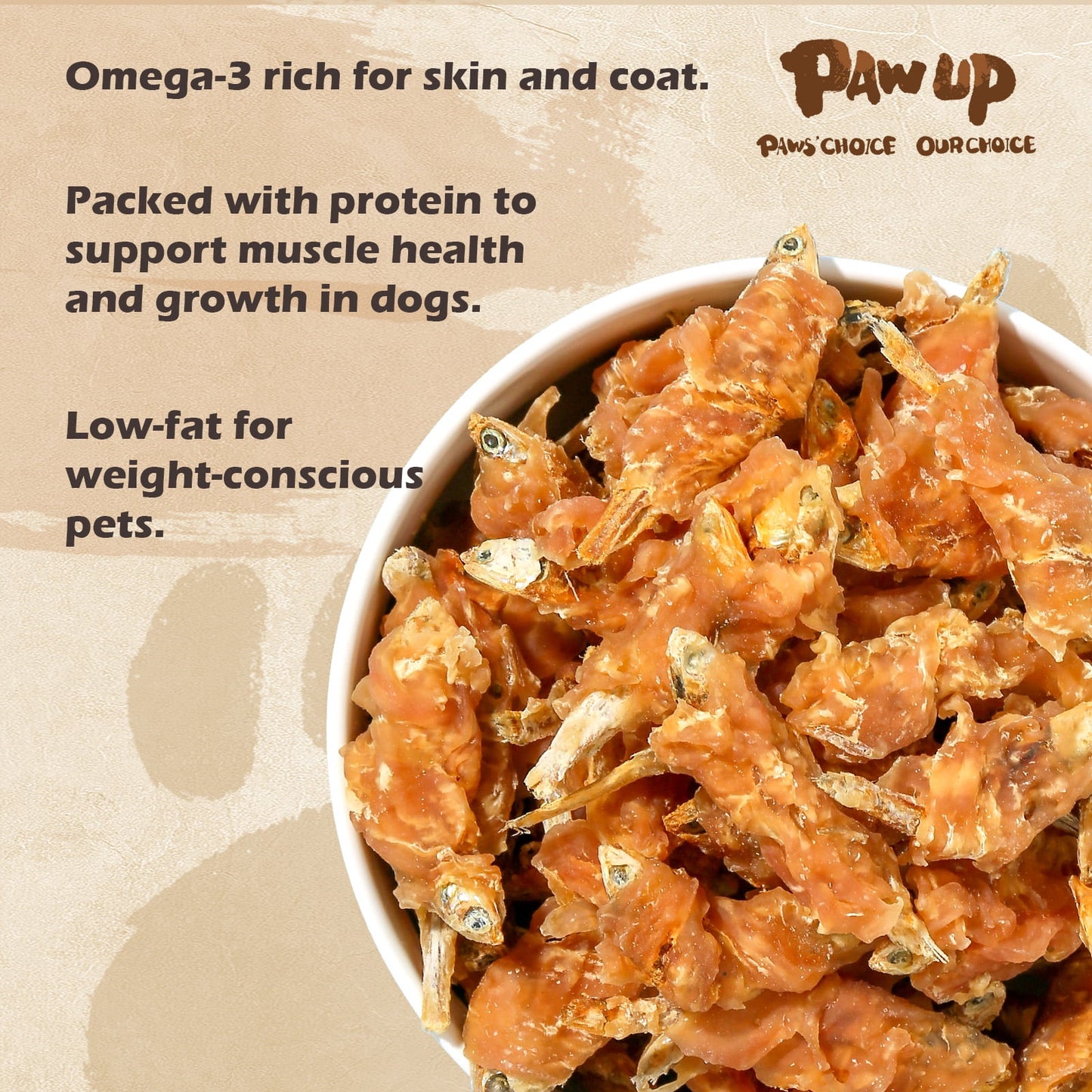 PAWUP Dog Treats Chicken Wrapped Fish, High Protein Dog Chew, Rawhide Free Snacks for Large Small Dogs, 7 oz