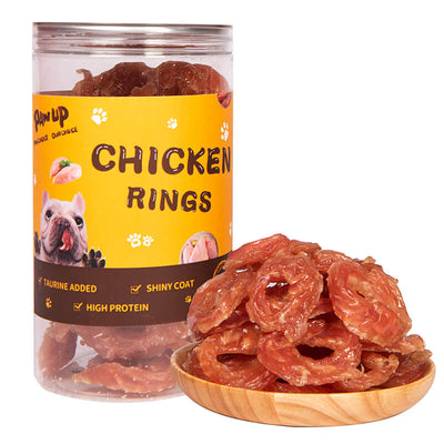 PAWUP Chicken Jerky Rings Dog Treats For Training, 12.5 oz