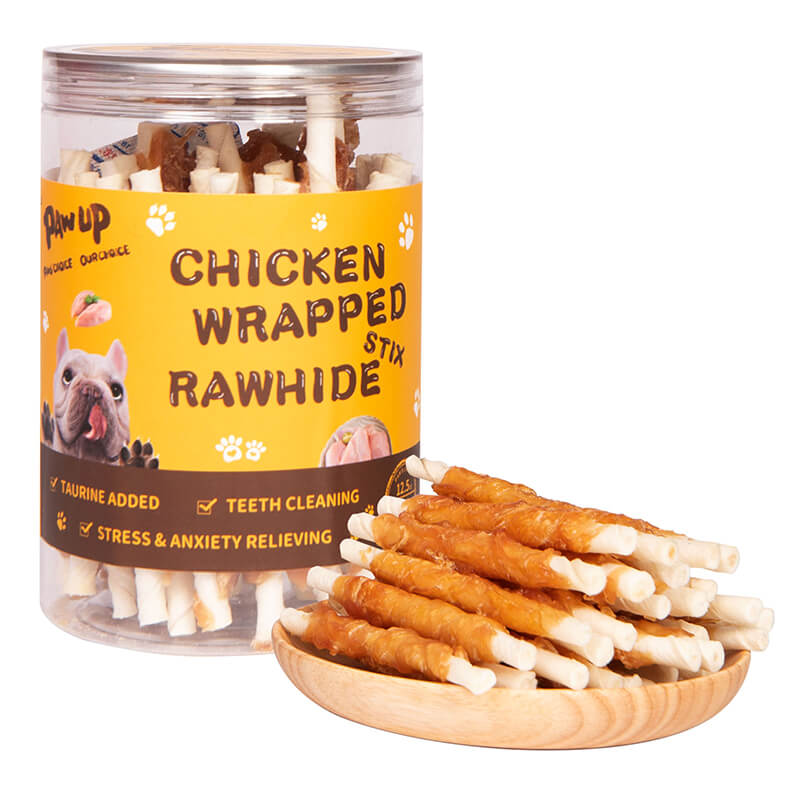 PAWUP Chicken Rawhide Wrapped Sticks Dog Treat , 12.5 oz