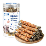 PAWUP Cod Dog Treat, Chicken Wrapped Cod Skin Chew Fish Rolls, 12.5 oz