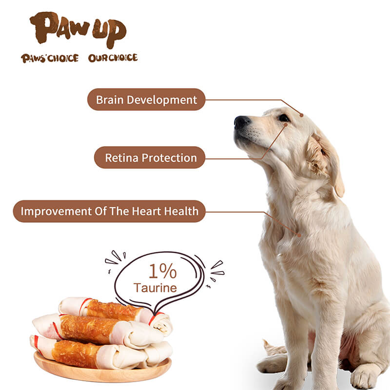PAWUP Chicken Wrapped Rawhide Dog Treats Bones, 10.5 oz