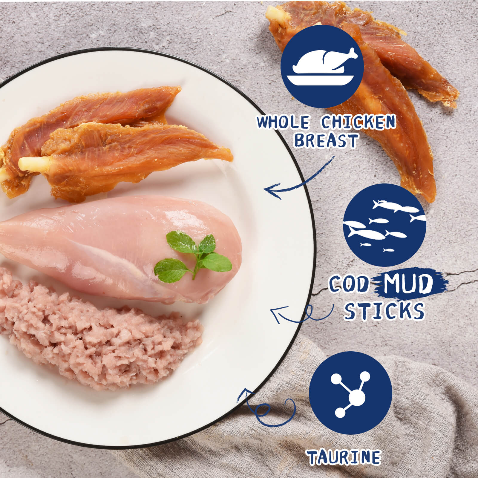 PAWUP Chicken Breast & Cod Stick, Rich in Protein, 12.5 oz