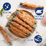PAWUP Cod Dog Treat, Chicken Wrapped Cod Skin Chew Fish Rolls, 12.5 oz